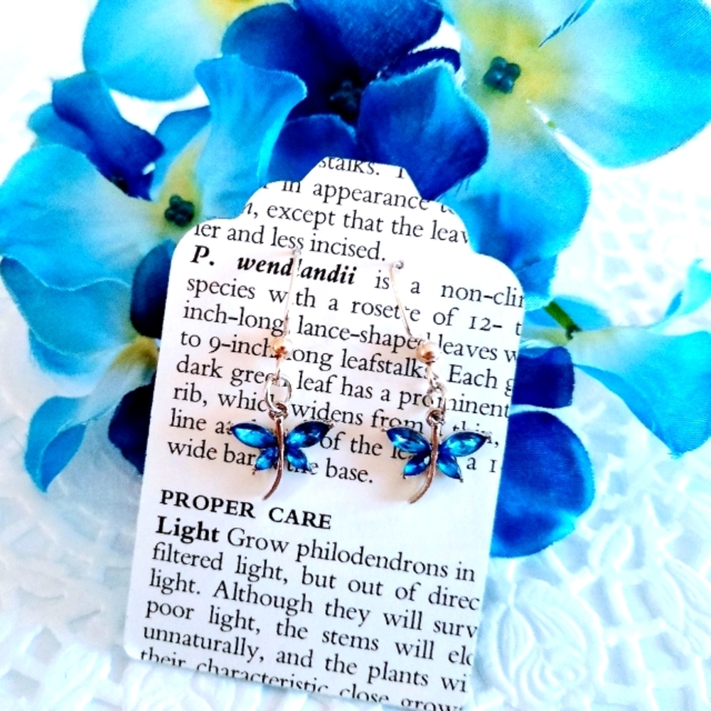 BLUE JEWEL BUTTERFLY EARRINGS 🦋